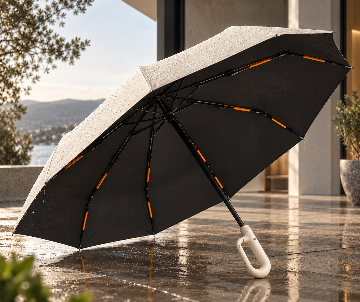 BLANCCORY Windguard – Automatik-Regenschirm mit Ringgriff