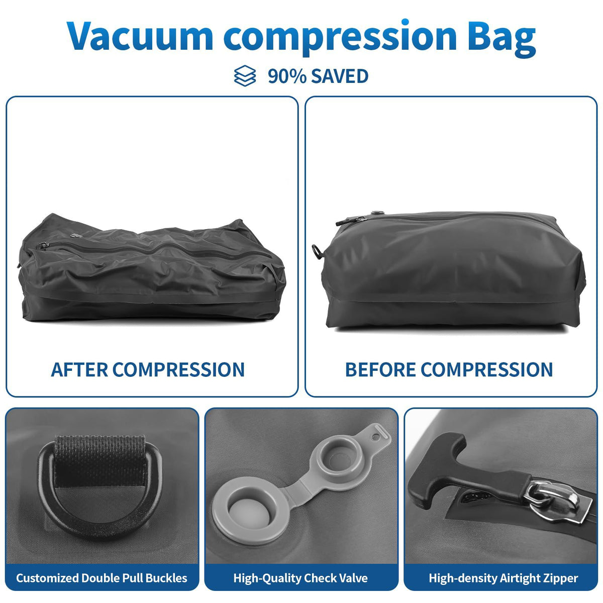 Vacuum Compression Storage Bags for Travel and Home Organization