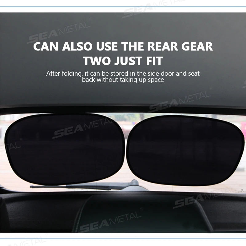 SEAMETAL 2PCS Car Electrostatic Sunshade UV Protector Self Adhesive Car Side Window Mesh Sun Visor Summer Protection Film 50x30
