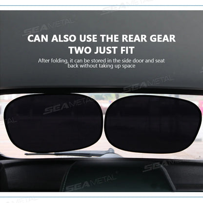 SEAMETAL 2PCS Car Electrostatic Sunshade UV Protector Self Adhesive Car Side Window Mesh Sun Visor Summer Protection Film 50x30