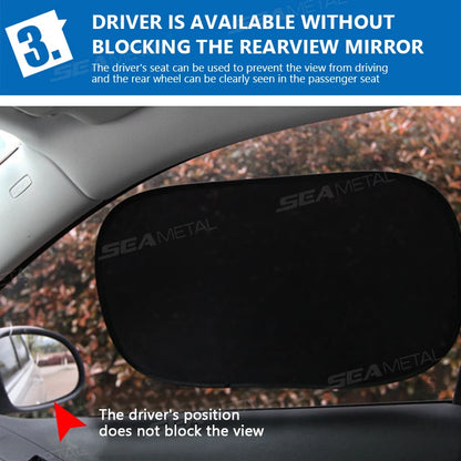 SEAMETAL 2PCS Car Electrostatic Sunshade UV Protector Self Adhesive Car Side Window Mesh Sun Visor Summer Protection Film 50x30
