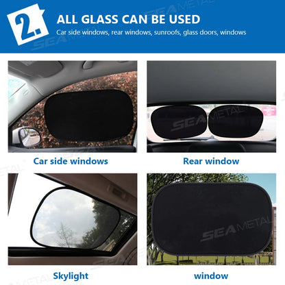 SEAMETAL 2PCS Car Electrostatic Sunshade UV Protector Self Adhesive Car Side Window Mesh Sun Visor Summer Protection Film 50x30