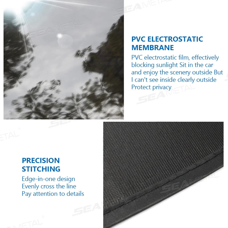 SEAMETAL 2PCS Car Electrostatic Sunshade UV Protector Self Adhesive Car Side Window Mesh Sun Visor Summer Protection Film 50x30