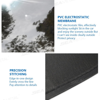 SEAMETAL 2PCS Car Electrostatic Sunshade UV Protector Self Adhesive Car Side Window Mesh Sun Visor Summer Protection Film 50x30