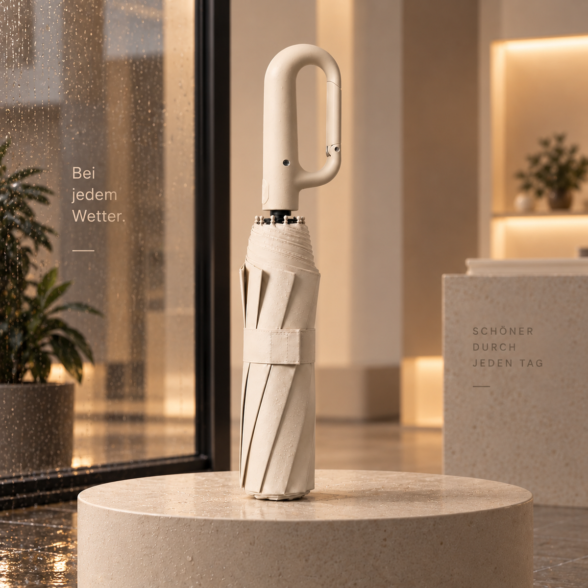 BLANCCORY Windguard – Automatik-Regenschirm mit Ringgriff