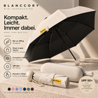 BLANCCORY Mini-Regenschirm geöffnet mit schwarzer Innenseite