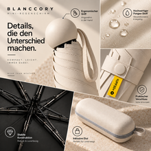 BLANCCORY Mini-Regenschirm Details und Etui