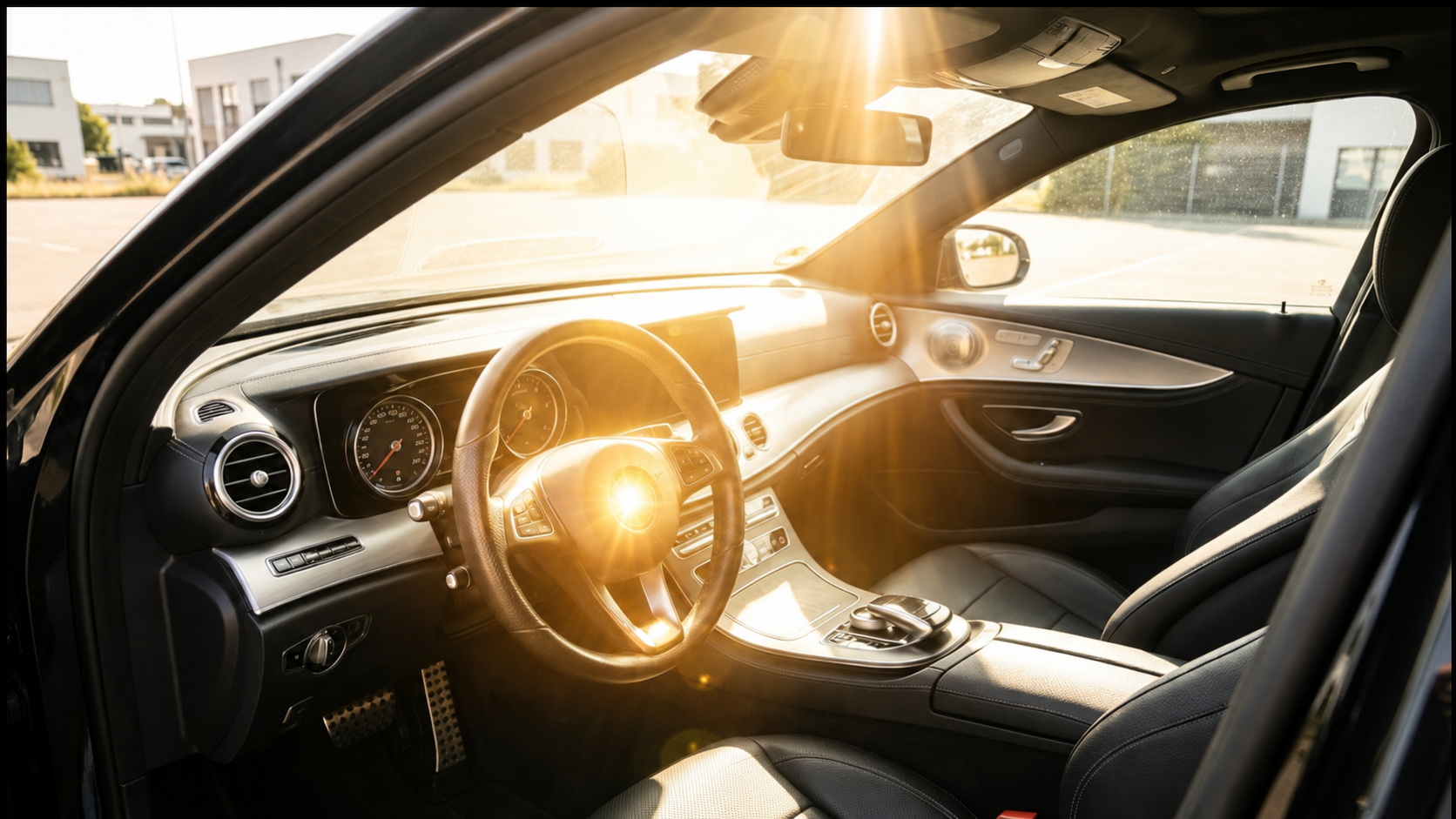 Auto ohne Sonnenschutz